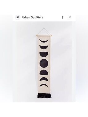 Urban Outfitters Black and Cream Moon Phase Tapestry